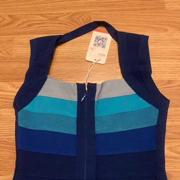 Blue ombré bandage mini dress - Picture 3 of 5